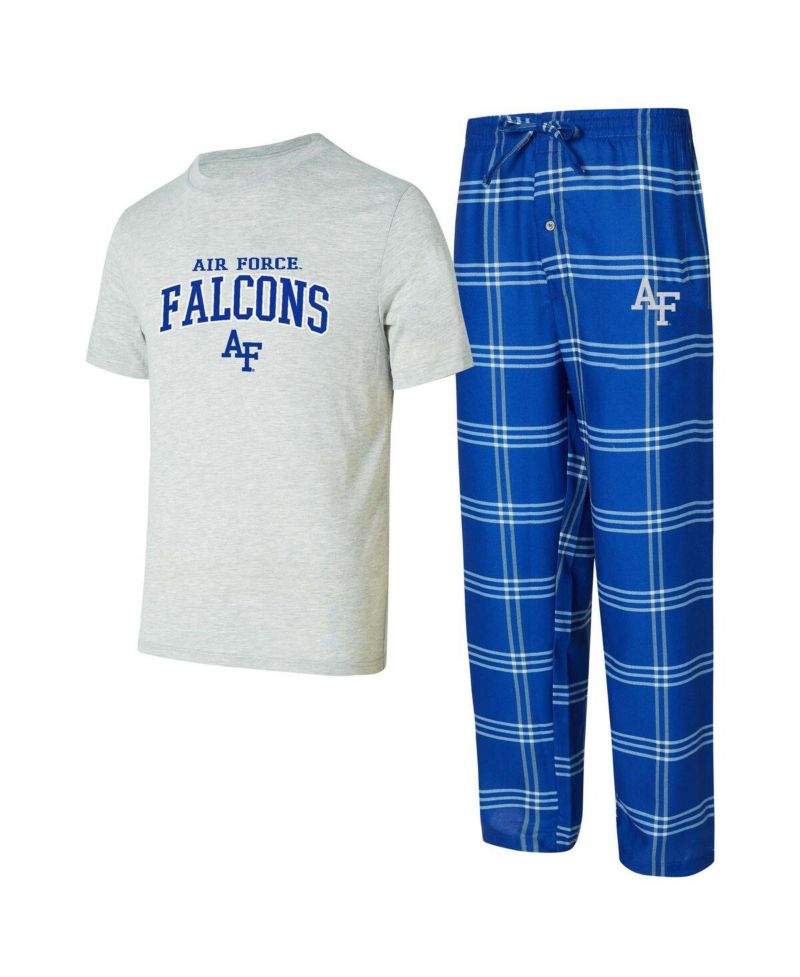 Men's 2-Piece Royal/Gray Air Force Falcons Top and Pants Sleep Set