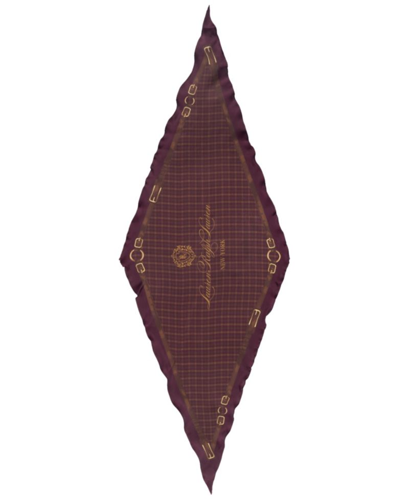 Plaid with Belting Border Small Diamond Scarf