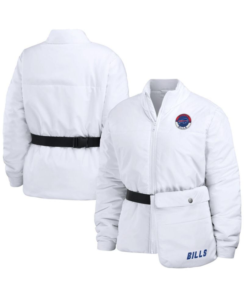 Women's White Buffalo Bills Packaway Full-Zip Puffer Jacket