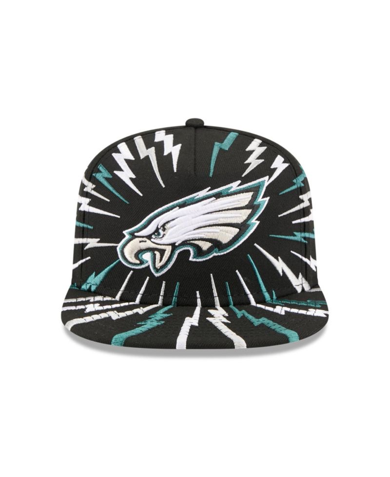 Big Boys and Girls Black Philadelphia Eagles Bolt A-Frame 9FIFTY Snapback Hat
