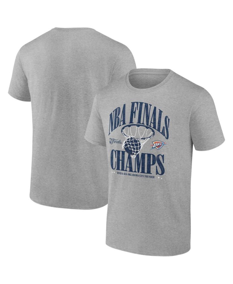 Men's Steel Oklahoma City Thunder 2025 NBA Finals Champions Fade Away Retro T-Shirt