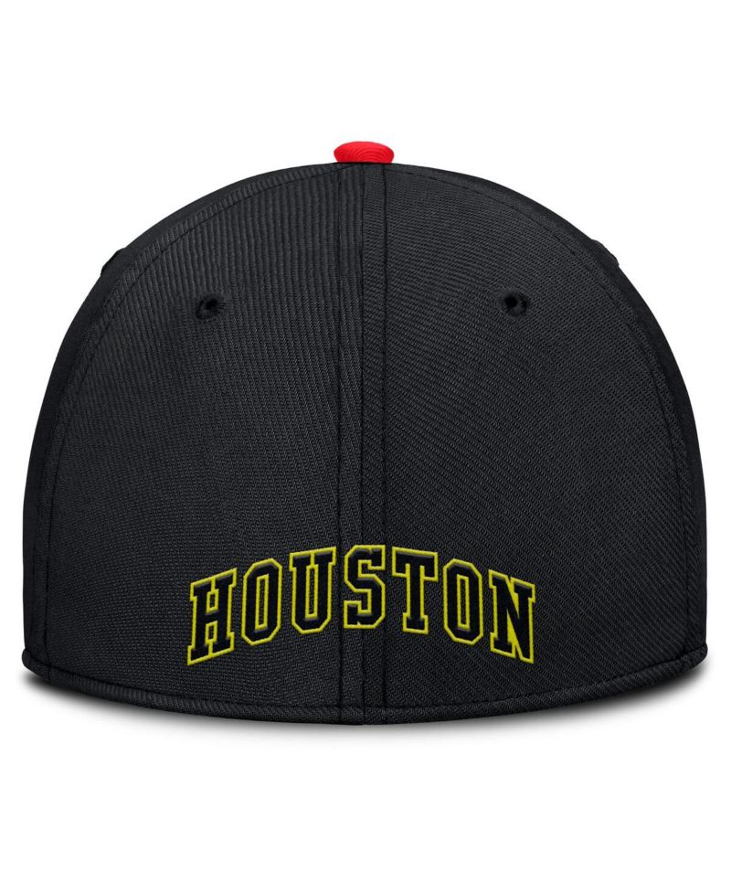 Men's Crimson/Black Houston Astros Neon 90s Rise Swoosh Flex Hat