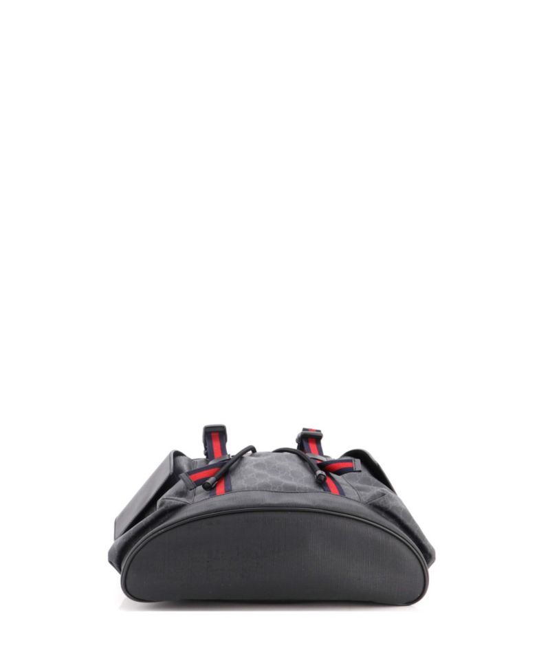 Large Double Pocket Buckle Backpack GG Coated Canvas