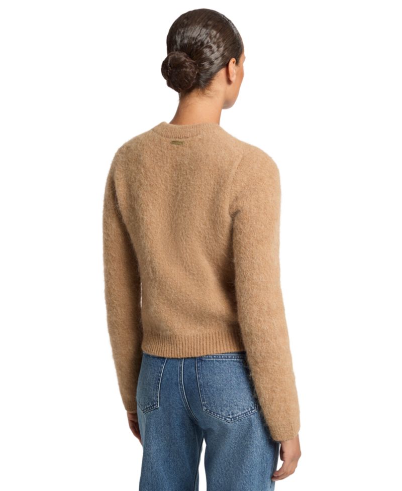 Women's Brushed-Alpaca Crewneck Long-Sleeve Sweater