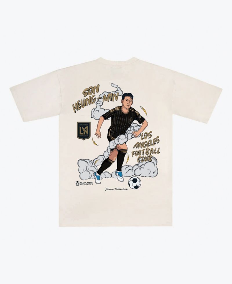 Men's and Women's Son Heung-Min Cream LAFC Player Graphic Premium T-Shirt