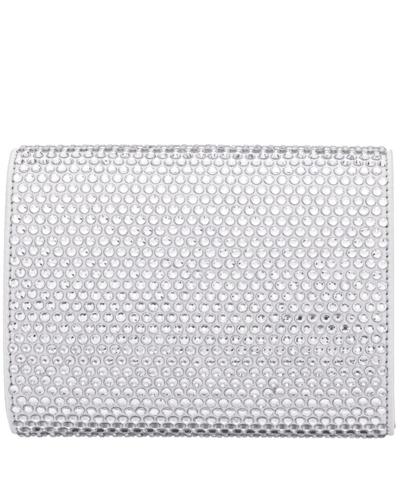 Large Crystal Encrusted Flap Crossbody Bag