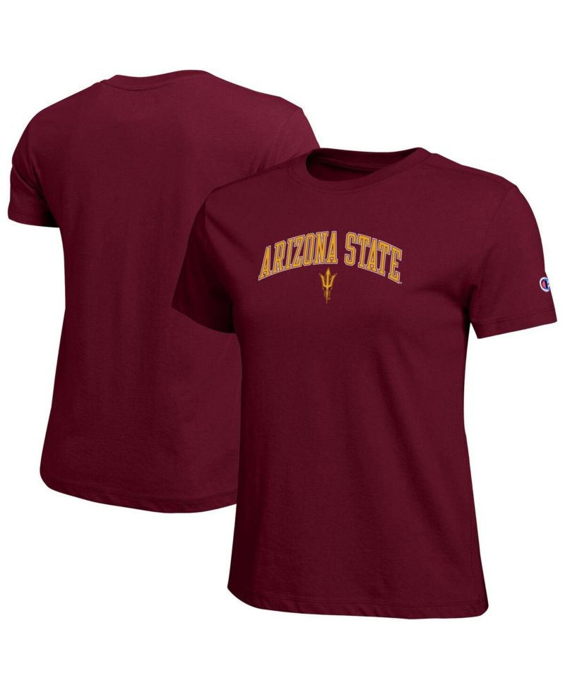 Women's Maroon Arizona State Sun Devils Arched Over Logo T-Shirt