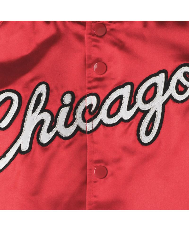 Big Boys and Girls Red Chicago Bulls Hardwood Classics Satin Raglan Full-Snap Jacket