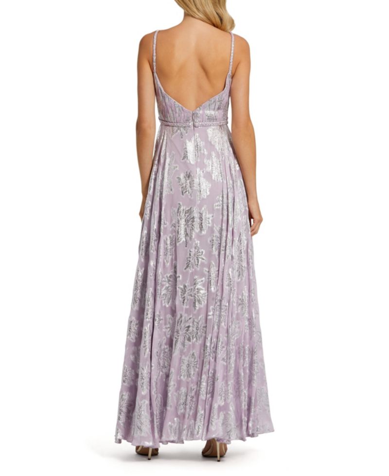 Women's Braided Strap Ruched Top Gown