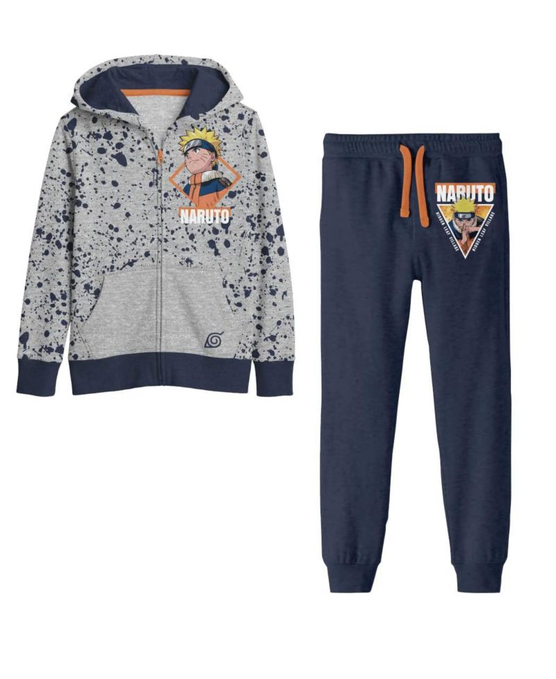 Classic Youth Boys Gray Zip Hoodie and Navy Jogger Pants-XXL