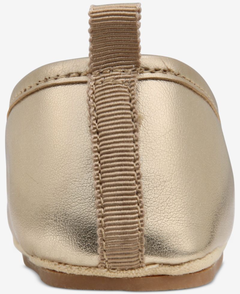 Baby Girls Hard Sole Metallic Ballet Flats