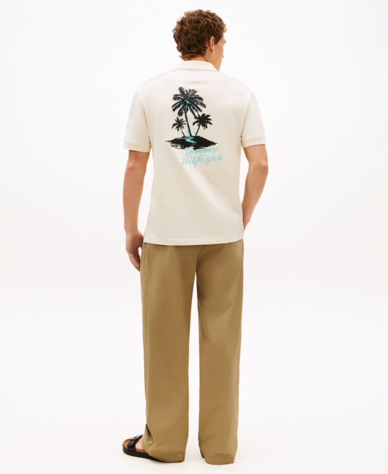 Men's Classic-Fit Embroidered Palm Back Graphic Polo Shirt