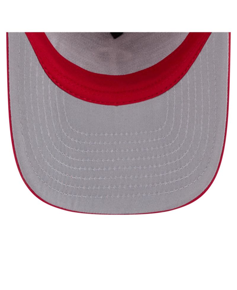 Men's Red Philadelphia Phillies Worn A-Frame 9FIFTY Trucker Snapback Hat