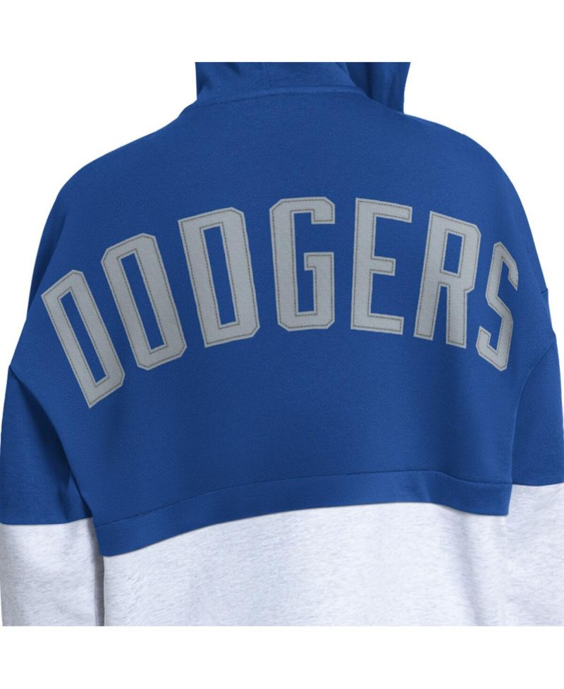 Women's Royal/Heather Gray Los Angeles Dodgers Wishbone Full-Zip Hoodie