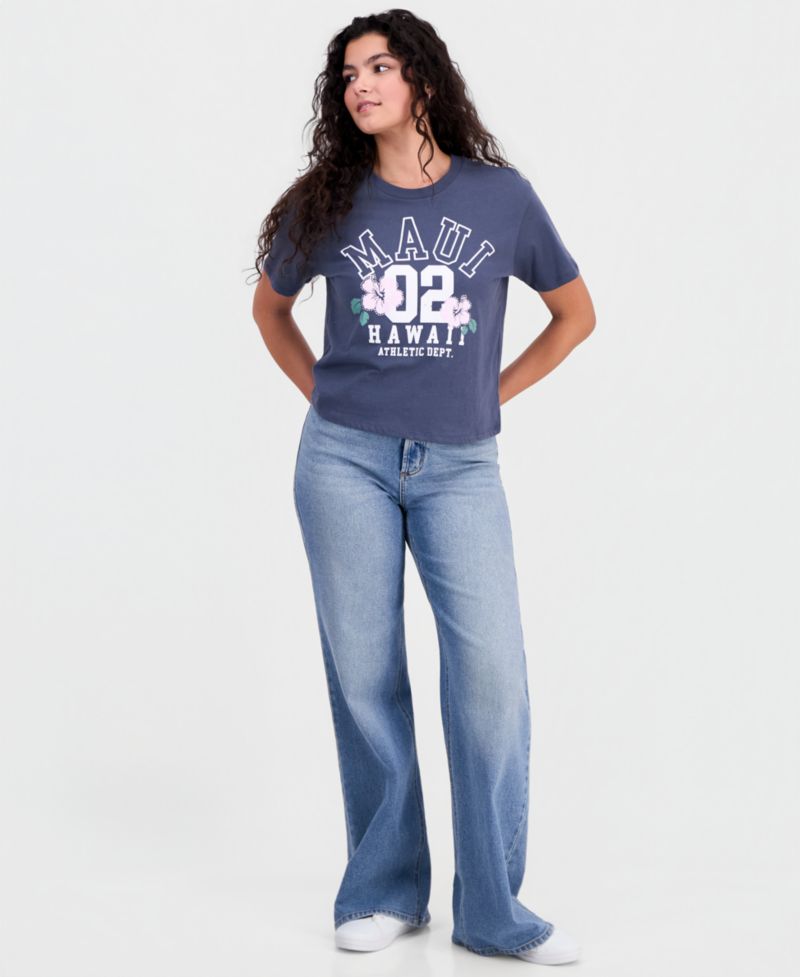 Juniors' Maui Graphic Cotton T-Shirt