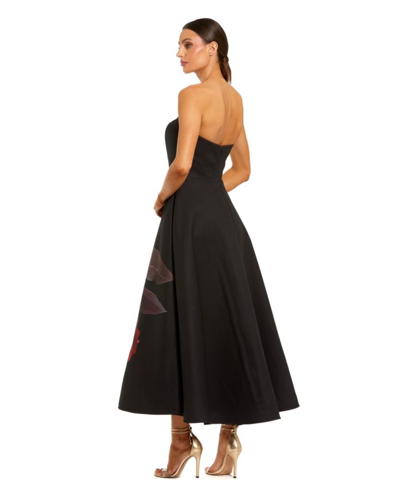 Petite Ieena Strapless A-Line Floral-Print Midi Dress