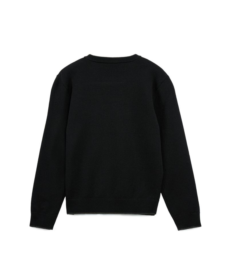 Boy's Moto Ribbing Detail Crew Neck Sweater