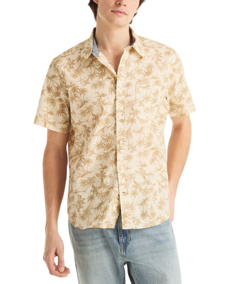 Men's Short-Sleeve Palm Tree Printed Shirt
