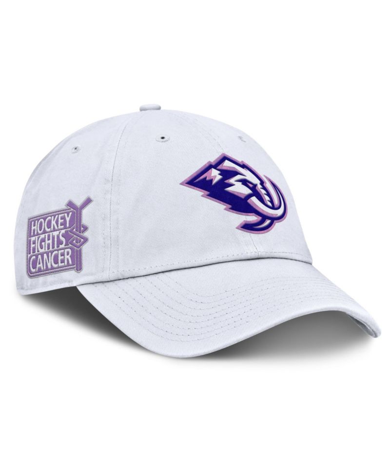 Men's Fanatics White Utah Mammoth Authentic Pro Hockey Fights Cancer Adjustable Hat
