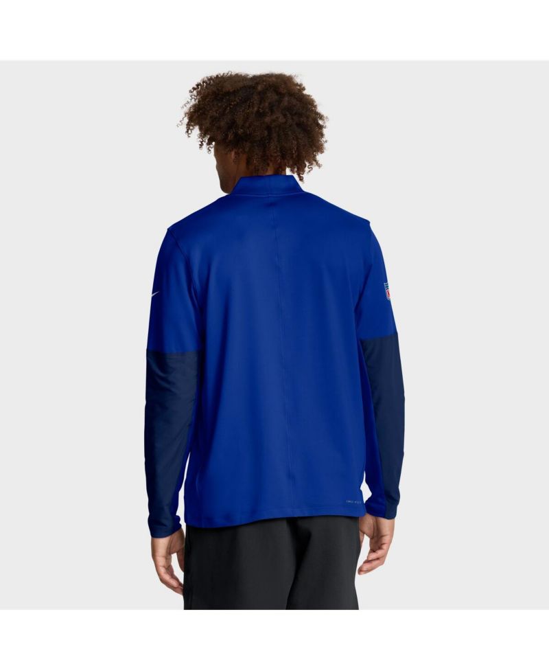 Men's Royal Buffalo Bills Sideline Dri-FIT Half-Zip Pullover Hoodie