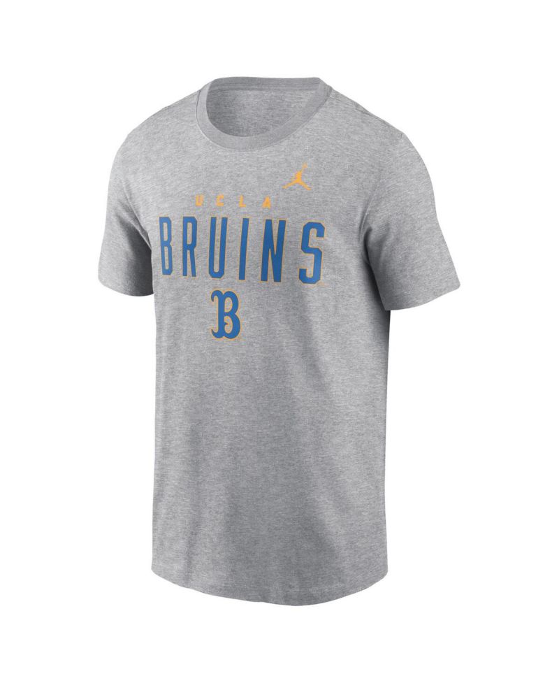 Men's Heather Gray UCLA Bruins Campus 2-Hit Primary Mascot T-Shirt