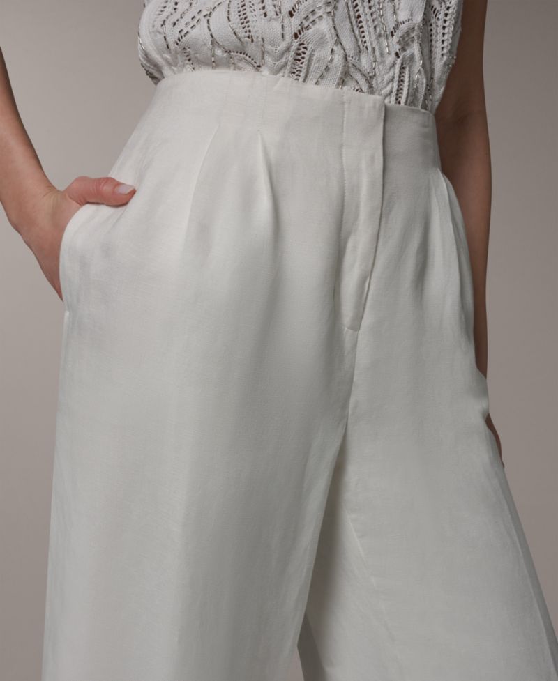 Women's Pleated Wide-Leg Pants