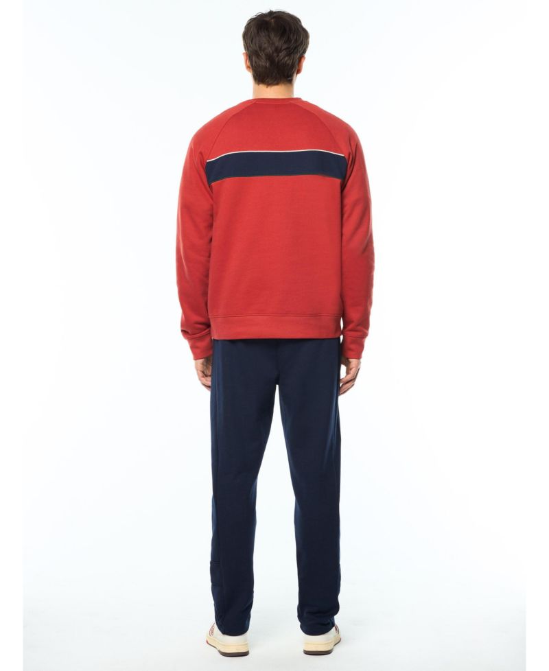 Men's Tricolore Tri-Color Embroidered Monogram Premium French Terry Sweatshirt