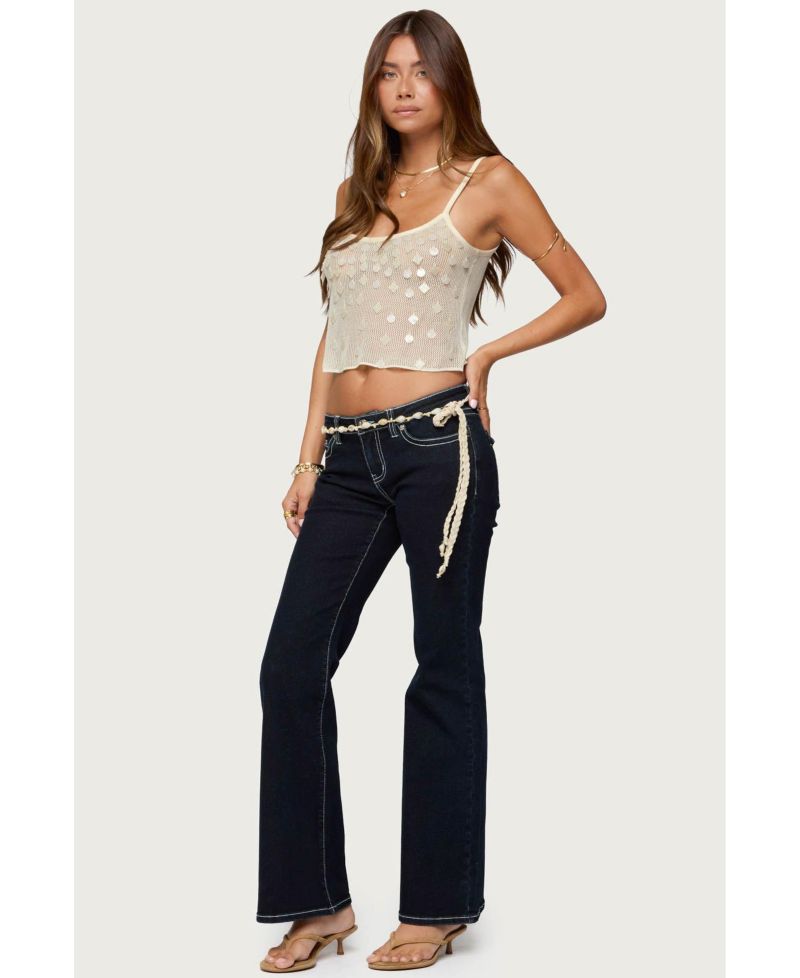 Women's Onya Iridescent Sheer Knit Top