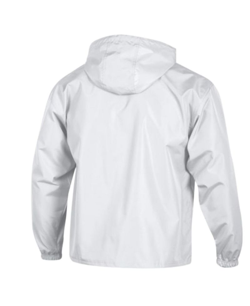 Men's White Duke Blue Devils Cloud Packable Half-Zip Hooded Jacket