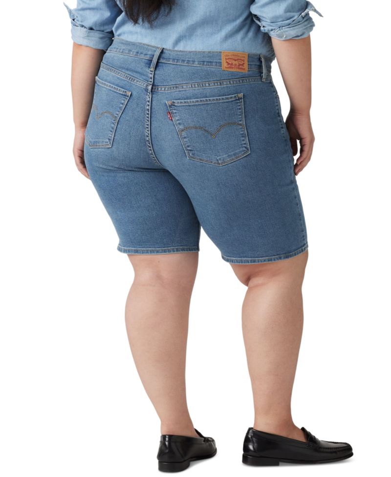 Plus Size Mid-Rise Shaping Bermuda Shorts