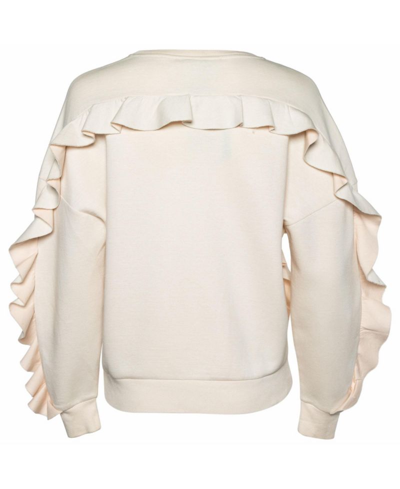 Women's Cotton Knit Flounce Trim Sweatshirt