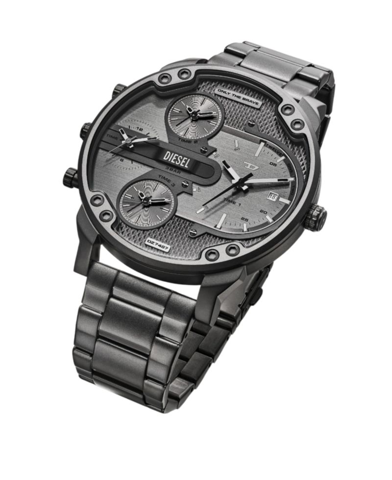 Men's Mr. Daddy Slim Quartz Three-Hand Date Gray Stainless Steel Watch, 54mm