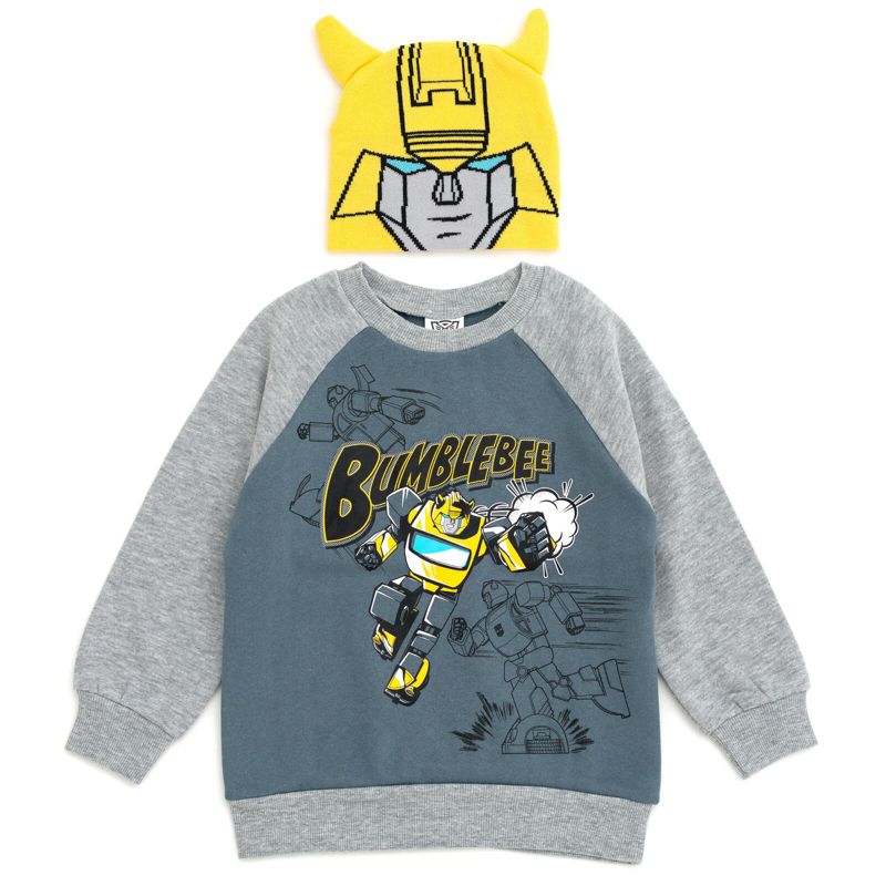 Bumblebee Boys' Fleece 2-Piece Sweatshirt and Hat Set