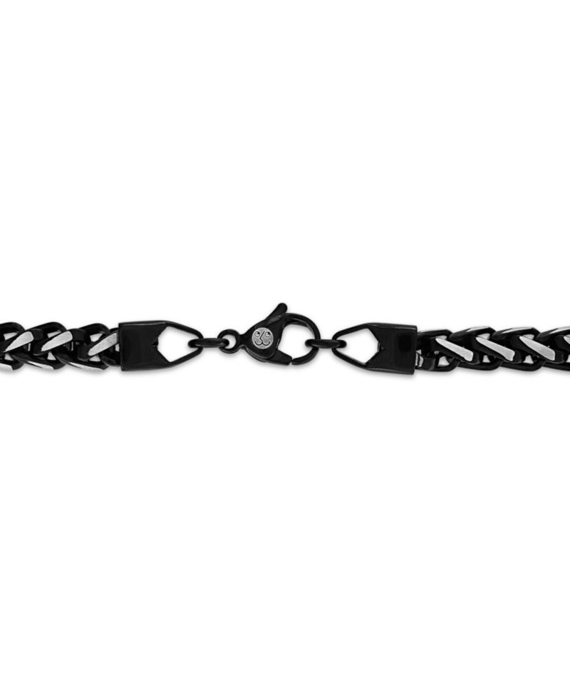 Black and Silver Wheat Chain Necklace