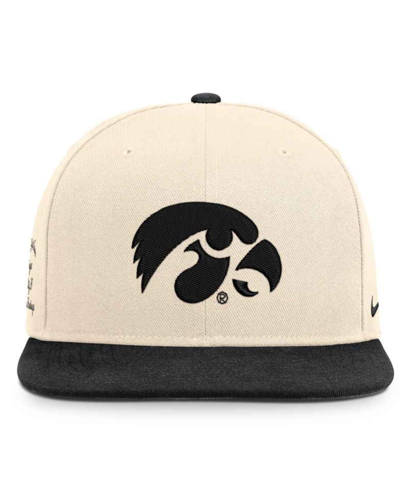Men's and Women's Natural/Black Iowa Hawkeyes Campus Prep snapback Hat