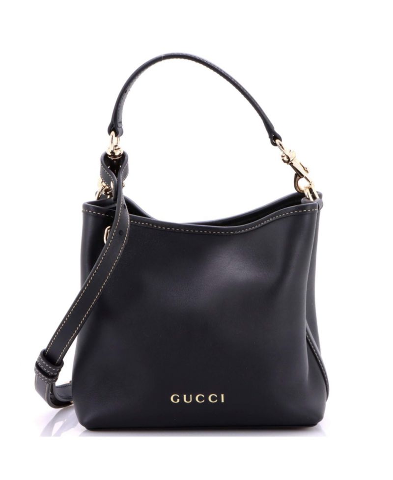 Small Emblem Bucket Bag Leather