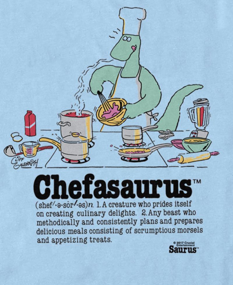 Men's Chefasaurus Graphic Crewneck Cotton T-Shirt