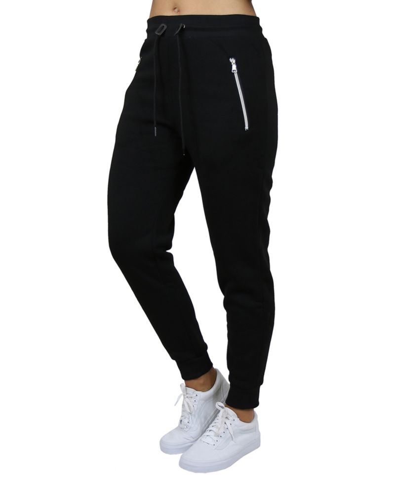 Women's Loose Fit Fleece Lined Jogger Sweatpants with Zipper Pockets