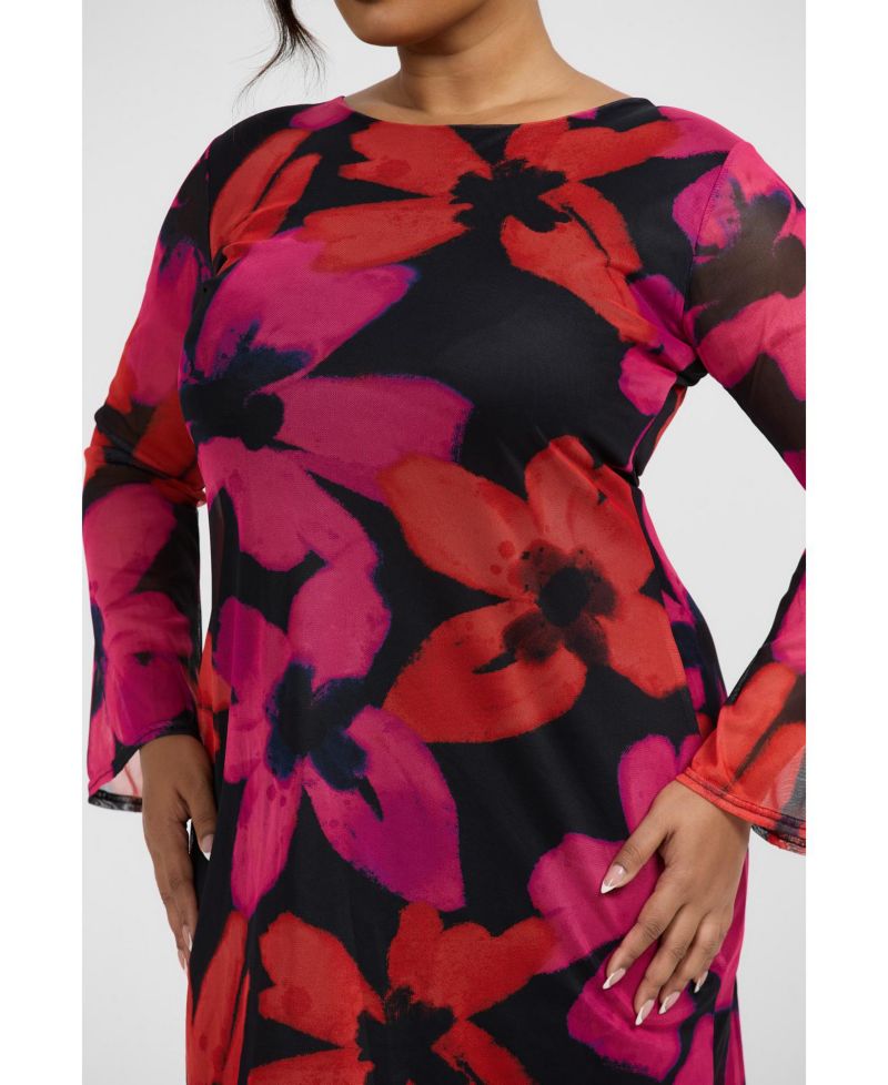 Women's Bold Floral Print Mini Dress