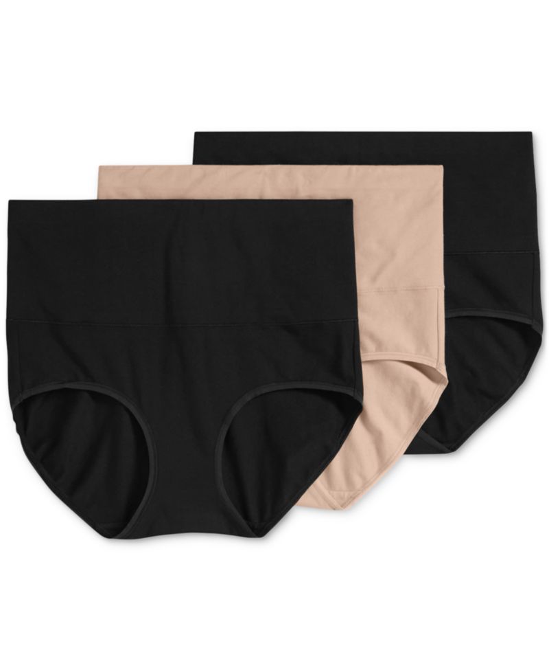 Women's 3-Pk. Skimmies® 360&deg; Tummy Smoothing Cotton Brief Underwear 4854