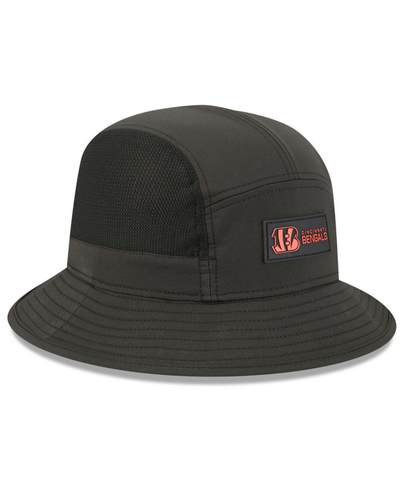 Men's Black Cincinnati Bengals 2025 Sideline Bucket Hat