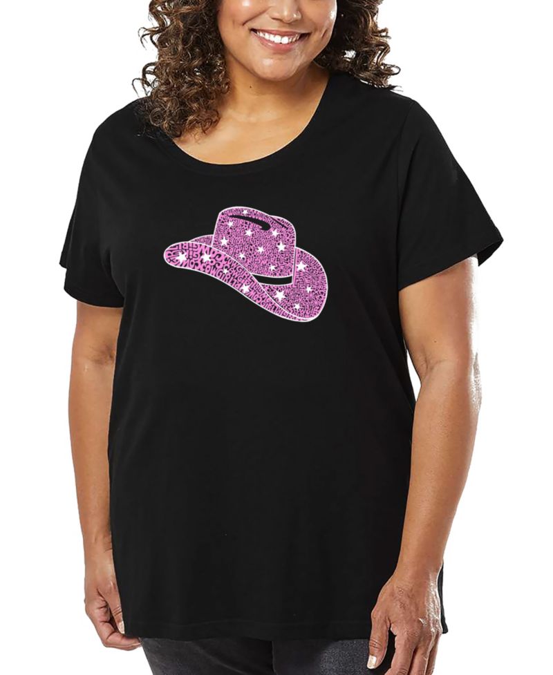 Plus Size Cowgirl Hat Word Art T-Shirt