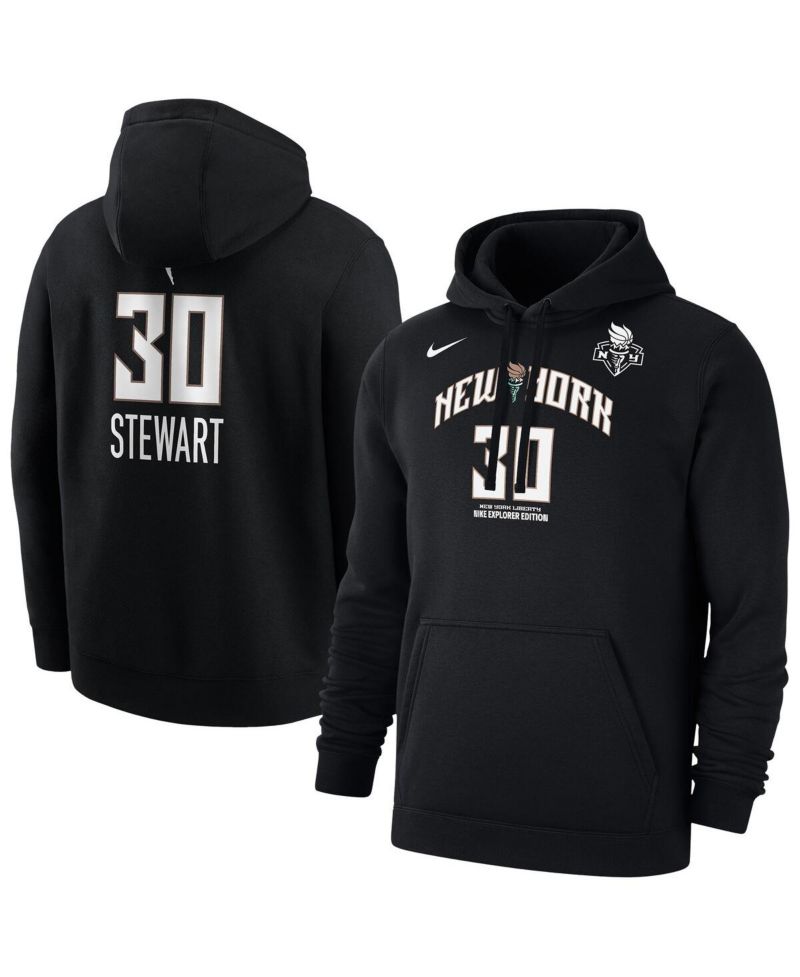 Men's Breanna Stewart Black New York Liberty Explorer Edition Name & Number Pullover Hoodie