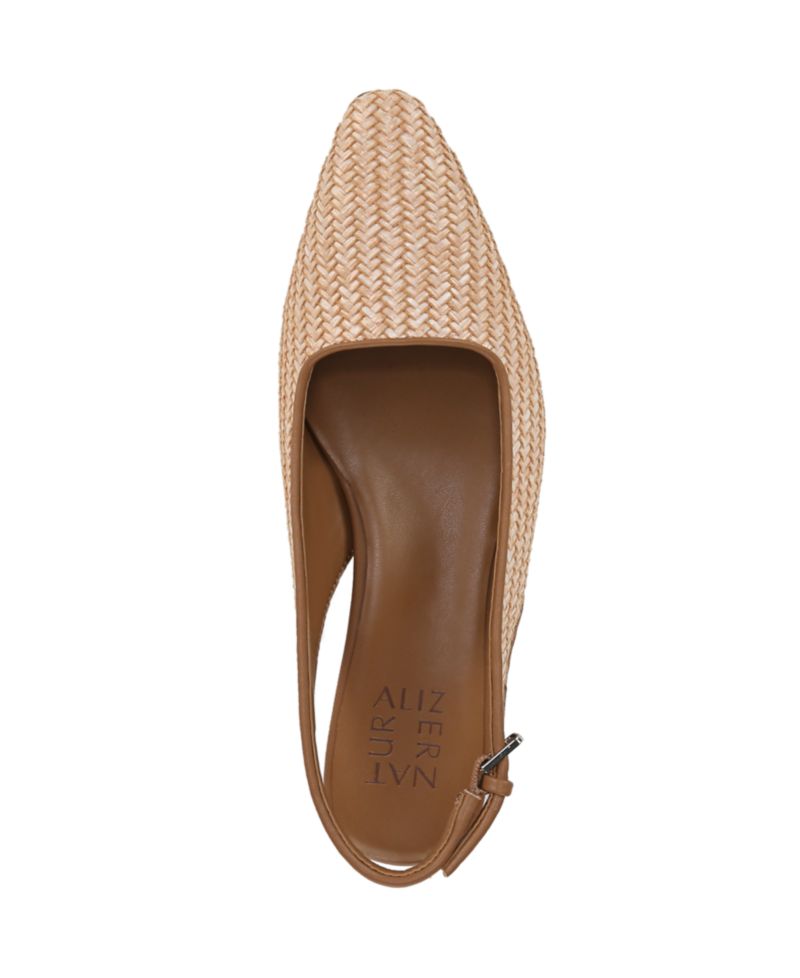 Women's Ginger 2 Snip Toe Asymmetrical Low Block Heel Slingbacks