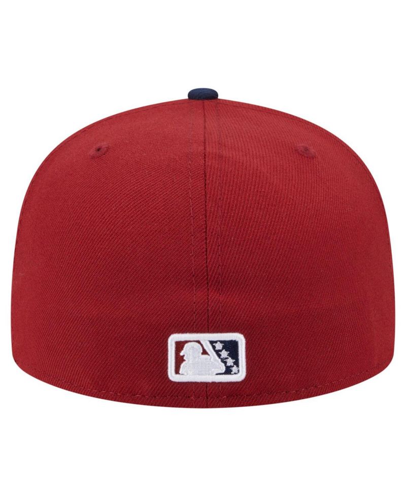 Men's Burgundy/Navy Somerset Patriots Authentic Collection 59FIFTY Fitted Hat