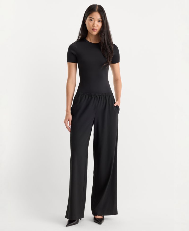Sculpting Crewneck Short-Sleeve Bodysuit, Regular & Plus Size
