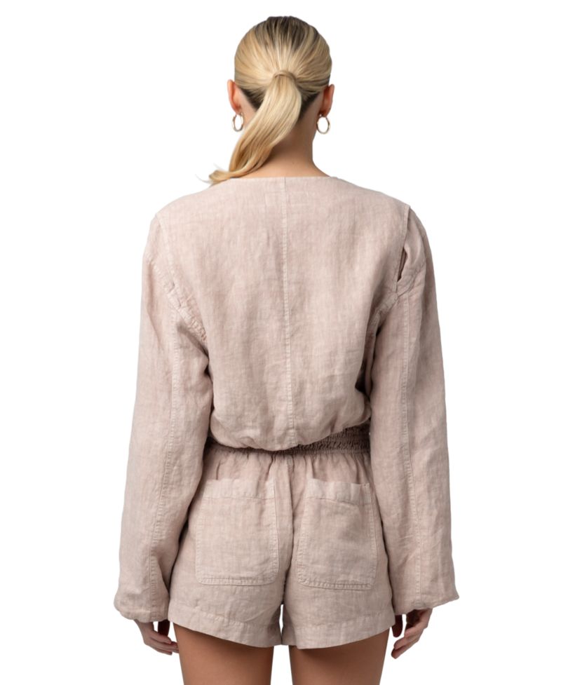 Women's Collarless Zipper Jacket