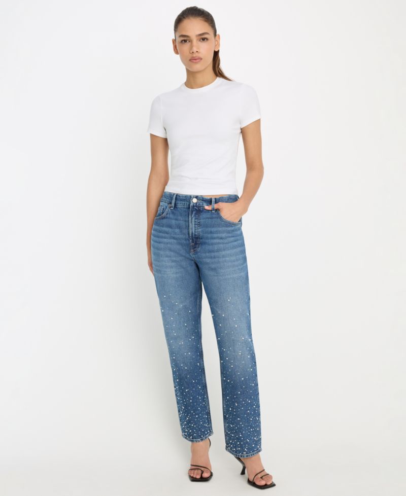 Women's Good Icon Straight Crop Cultivated Pearl Jeans