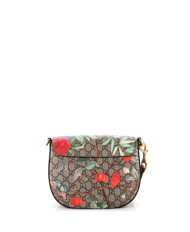 Medium Padlock Saddle Shoulder Bag Tian Print GG Coated Canvas