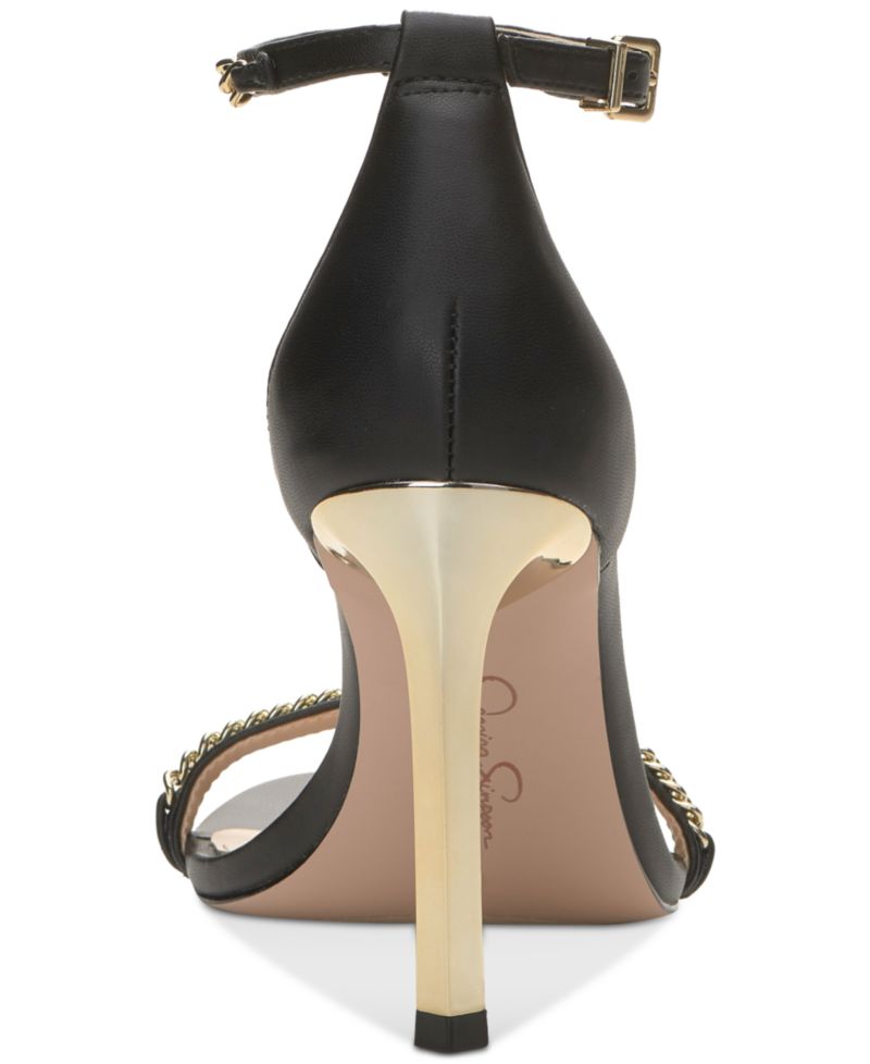Women's Qiven T-Strap Chain Heeled Dress Sandals